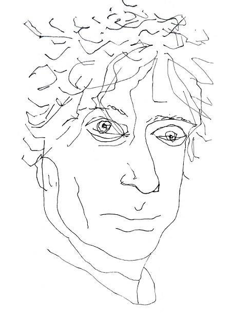 Early Drawing by left-hand - of Neil Gaiman