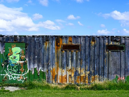 Changing rooms by a Dublin soccer pitch