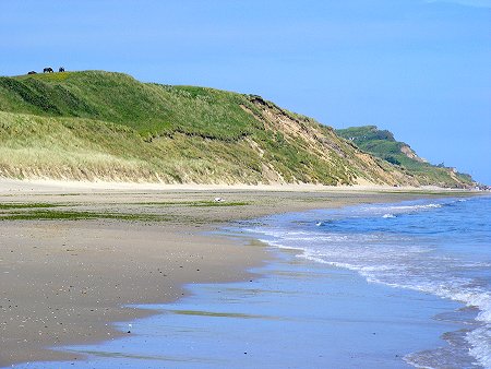 Beach scene on Irish Sea in County Wexford