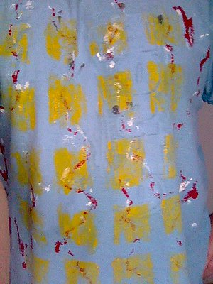 t-shirt painted with acrylic paints