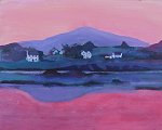 painting of Ireland, mostly pink