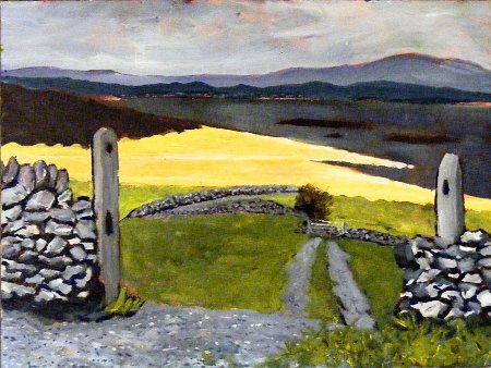 painting of a coastal scene in Ireland in and around where Mayo and Connemara meet